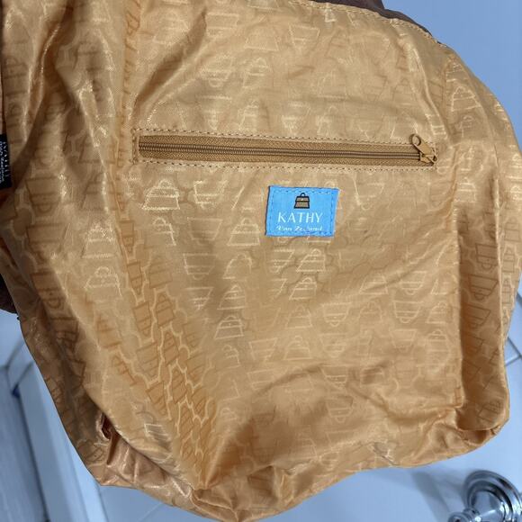 Kathy Van Zeeland Shoulder Bag Purse Brown Faux Suede Leather Hobo Bling Charms - Picture 7 of 10